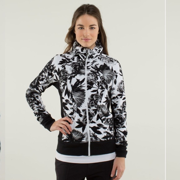 lululemon athletica Jackets & Blazers - Lululemon Calm & Cozy Jacket in Brisk Bloom Black White